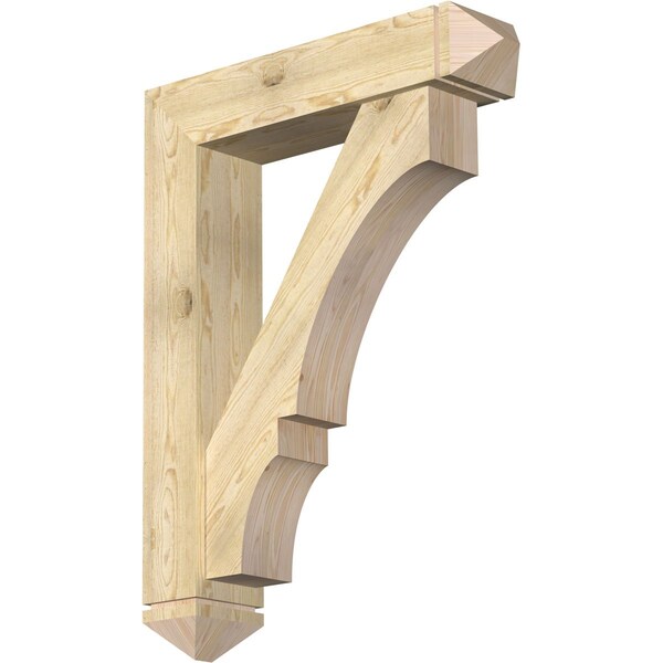 Ekena Millwork Balboa Arts and Crafts Rough Sawn Bracket w/ Offset Brace, Douglas Fir, 8"W x 36"D x 48"H BKT0806X36X48BOA03RDF - main